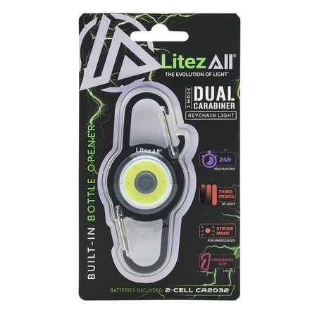 Litezall Carabiner COB LED Keychain LA-ALUSKEY-12/48